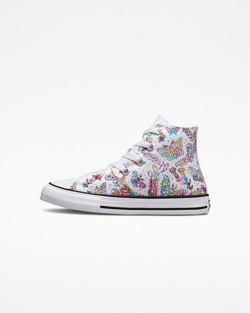 Girls' Converse Chuck Taylor All Star Butterfly Shine High Top Shoes White / Pink / Purple / Blue | AU 3945CA